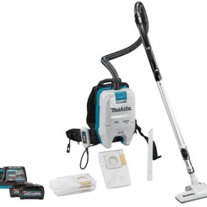 Makita Rugstofzuiger 40V Max voor schoonmaak 4,0 Ah accu (2 st), + snellader